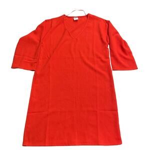 Vero Moda Shift Dress Womens Small V Neckline Long Sleeve Orange 10130778